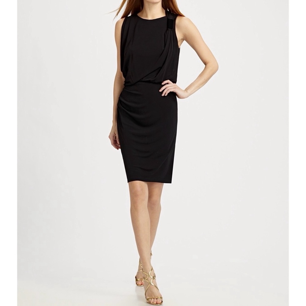 Alice + Olivia Black Draped Dress